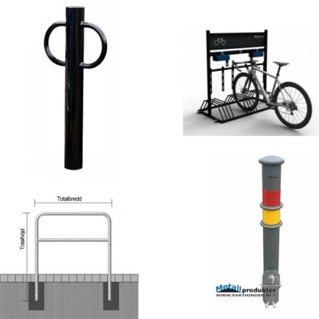 cykelställ pollare bågräcke räcken och rör